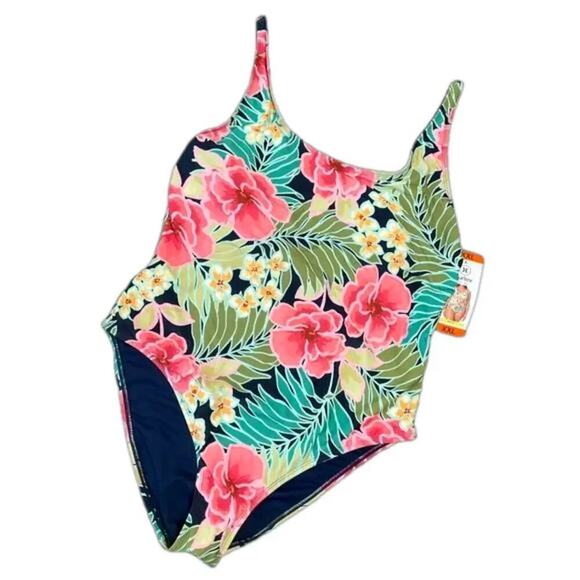 Hurley Ladies Swimsuit Poppy Tropical Size XXL NWT - Picture 2 of 7